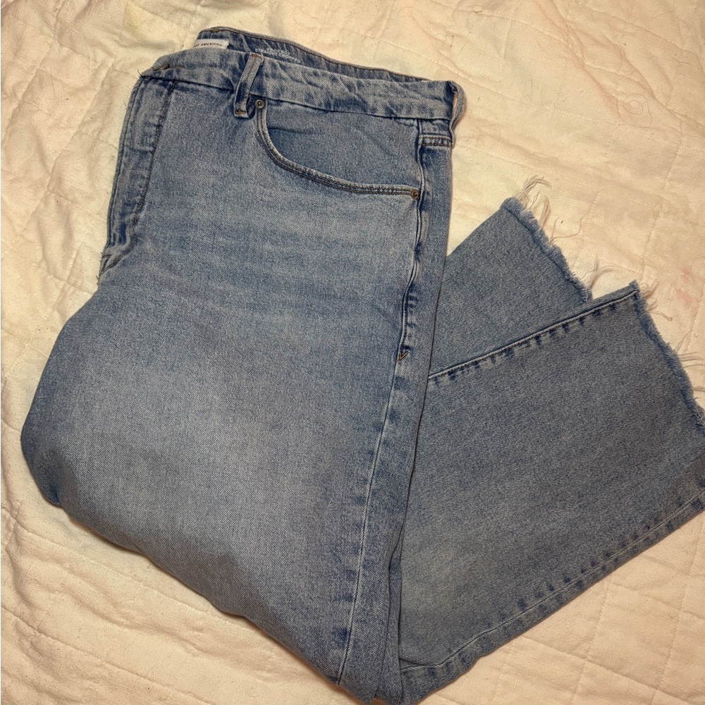 Good American Good Boy Straight Cropped Jeans